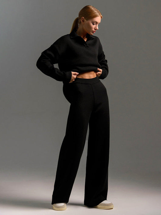 Jacqueline | Dames set met polotrui en wijde broek