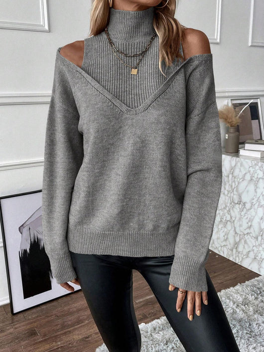 Bettina | Gebreide dames coltrui met off-shoulder ontwerp