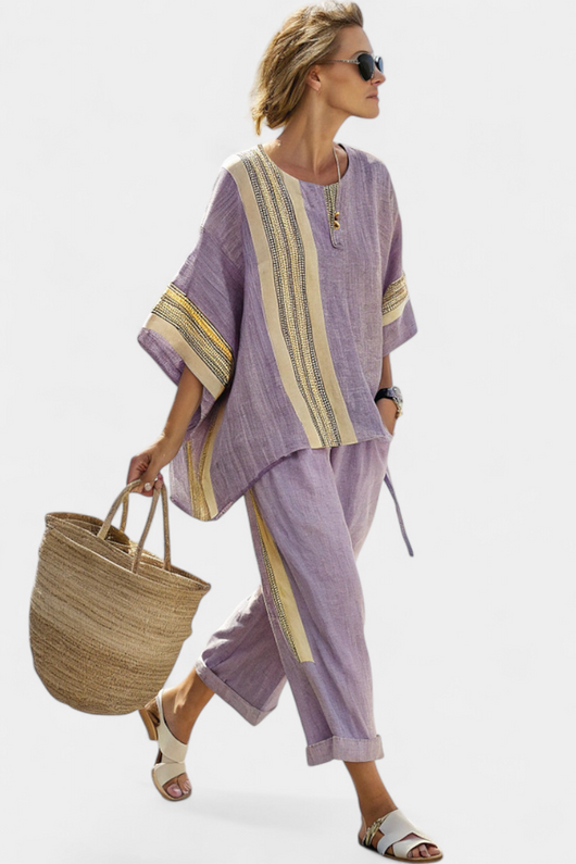 Anzaleira elegante gestreepte set