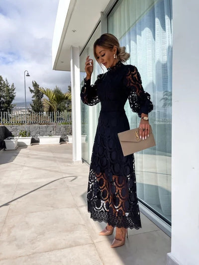 Claudia | Elegante dames feestjurk met lange mouwen