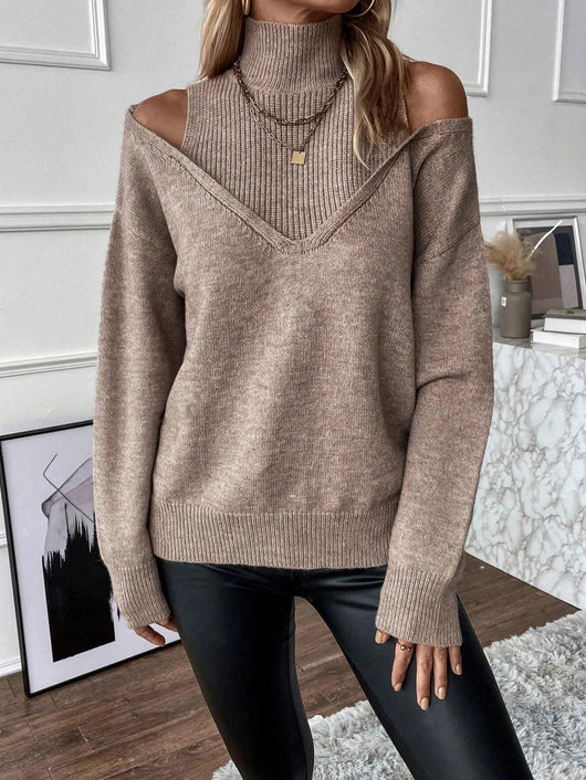Bettina | Gebreide dames coltrui met off-shoulder ontwerp