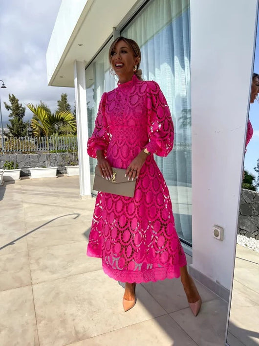 Claudia | Elegante dames feestjurk met lange mouwen