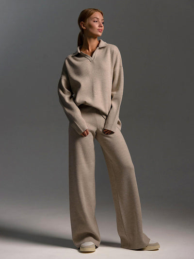 Jacqueline | Dames set met polotrui en wijde broek