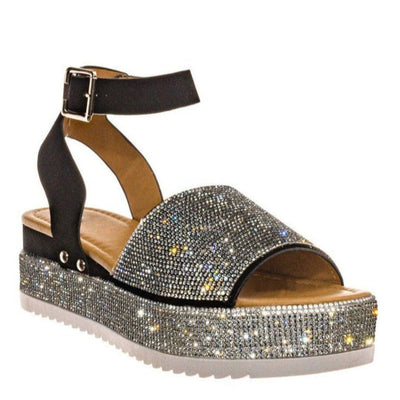 Jasmin | Platte dames sandalen met plateauzool en enkelbandje