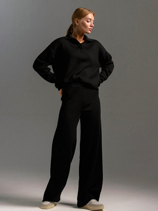 Jacqueline | Dames set met polotrui en wijde broek