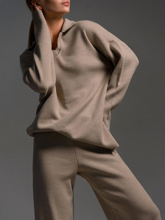 Jacqueline | Dames set met polotrui en wijde broek