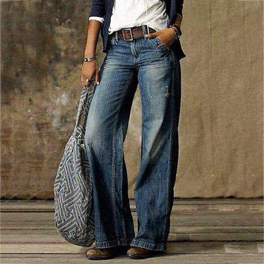 Sarah | Vintage dames denim jeans met wijde pijpen