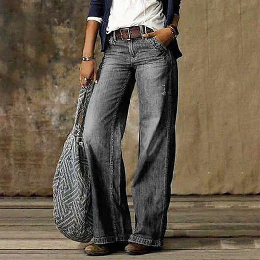Sarah | Vintage dames denim jeans met wijde pijpen