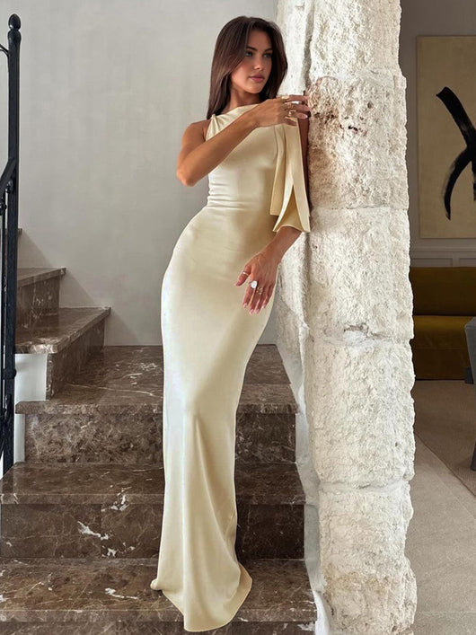 Annika | Dames one-shoulder maxijurk