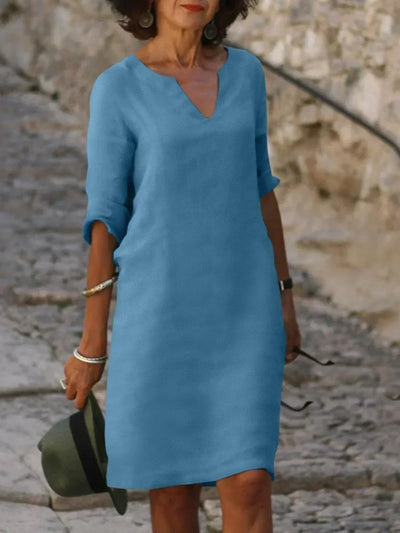 Natalie | Elegante dames midi-jurk met inkeephals