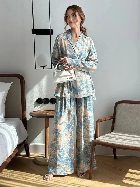 Britta | Casual tweedelige dames set met print