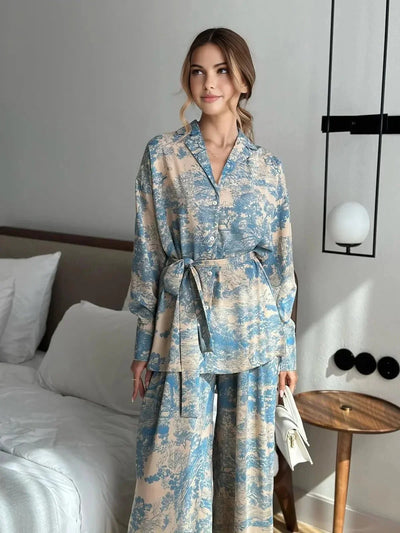 Britta | Casual tweedelige dames set met print