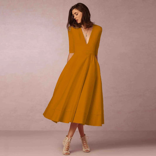 Bettina | Elegante vloeiende dames midijurk