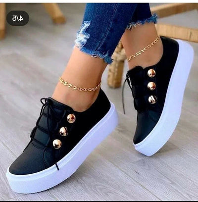 Serena plateausneakers met ronde neus