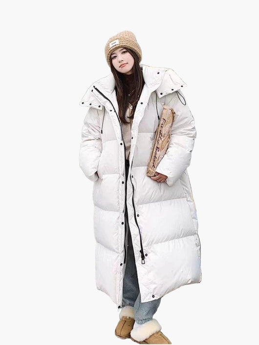 Daniela | Lange oversized dames winterpuffermantel met capuchon