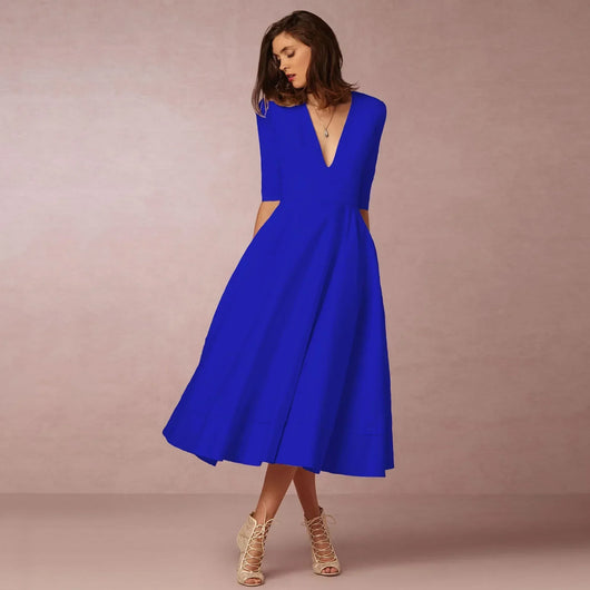 Bettina | Elegante vloeiende dames midijurk