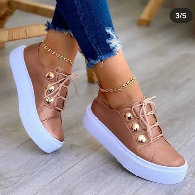 Serena plateausneakers met ronde neus