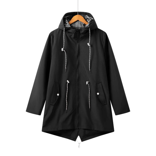 Claudia | Casual dames jas met capuchon, koord en rits