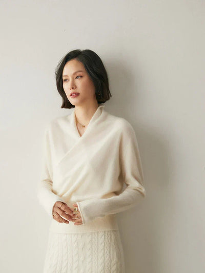 Laura | Elegante dames wikkeltrui met overslagontwerp