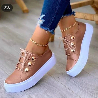 Serena plateausneakers met ronde neus