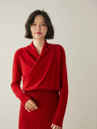 Laura | Elegante dames wikkeltrui met overslagontwerp