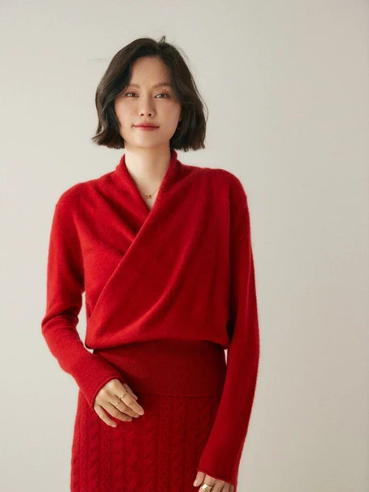Laura | Elegante dames wikkeltrui met overslagontwerp