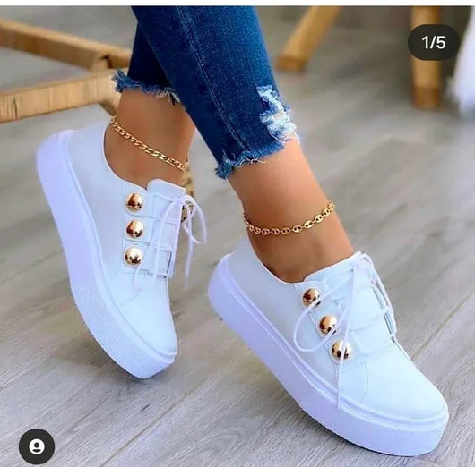 Serena plateausneakers met ronde neus