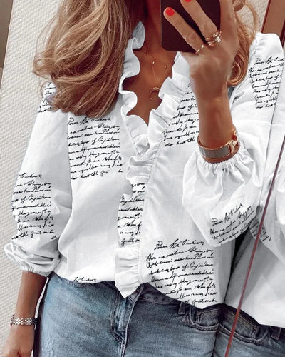 Katharina | Elegante dames wikkelblouse met ruchebies