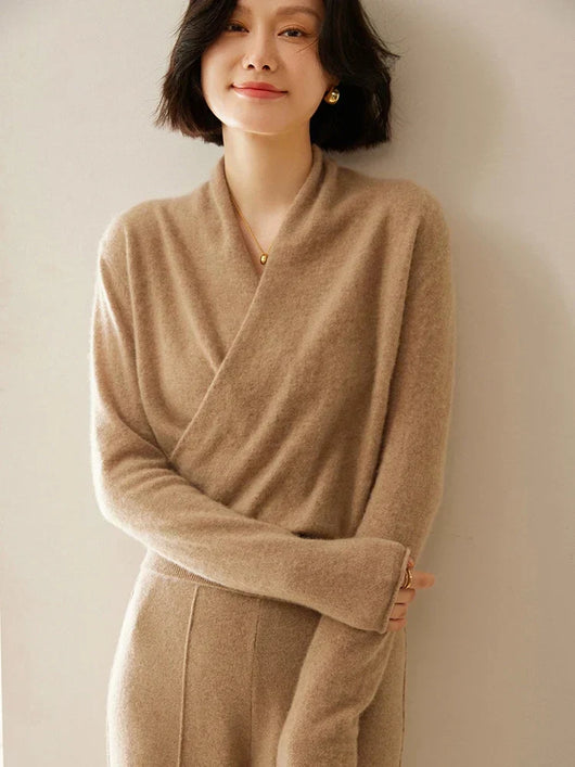 Laura | Elegante dames wikkeltrui met overslagontwerp