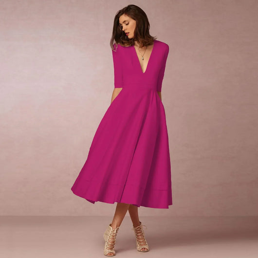 Bettina | Elegante vloeiende dames midijurk