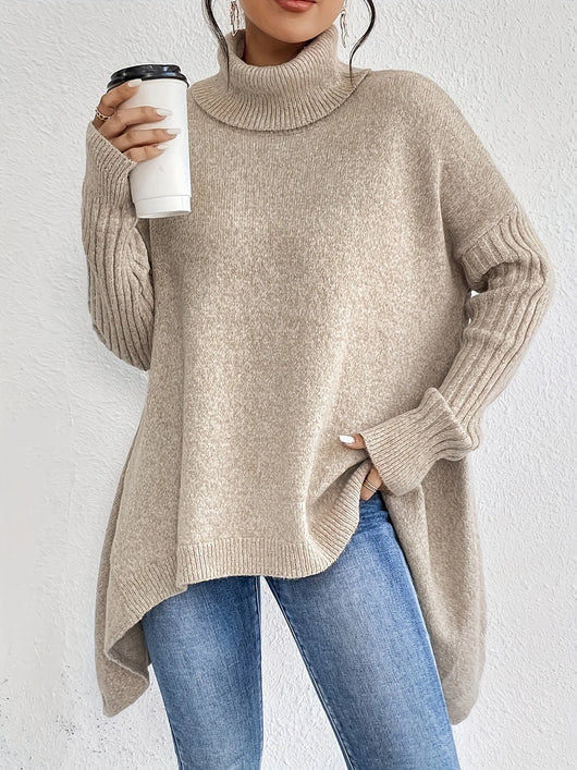 Gudrun | Behaaglijke oversized dames wintertrui met hoge kraag