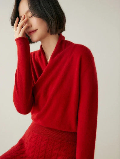 Laura | Elegante dames wikkeltrui met overslagontwerp
