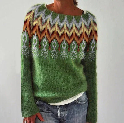 Andrea | Dames winterkersttrui met Noors dessin