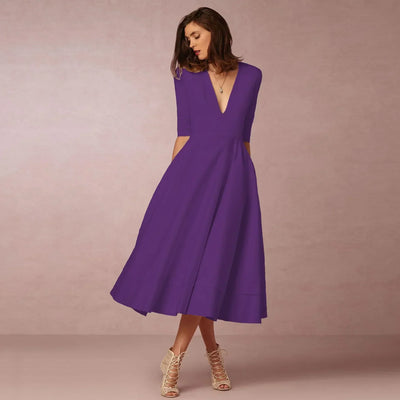 Bettina | Elegante vloeiende dames midijurk