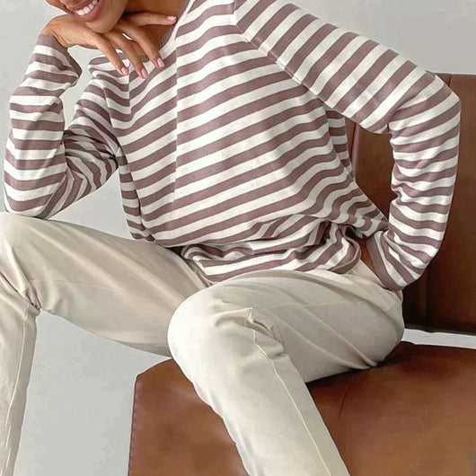 Felicia | Casual gestreept dames shirt met lange mouwen