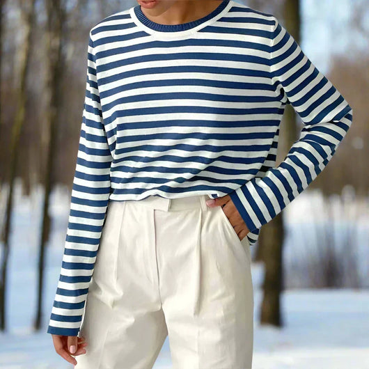 Felicia | Casual gestreept dames shirt met lange mouwen