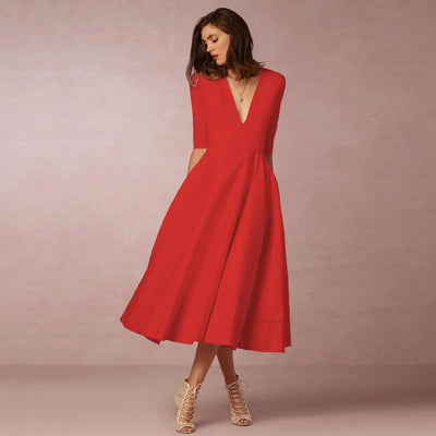 Bettina | Elegante vloeiende dames midijurk