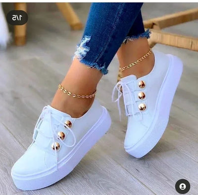 Serena plateausneakers met ronde neus