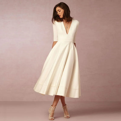 Bettina | Elegante vloeiende dames midijurk