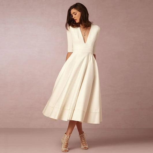 Bettina | Elegante vloeiende dames midijurk