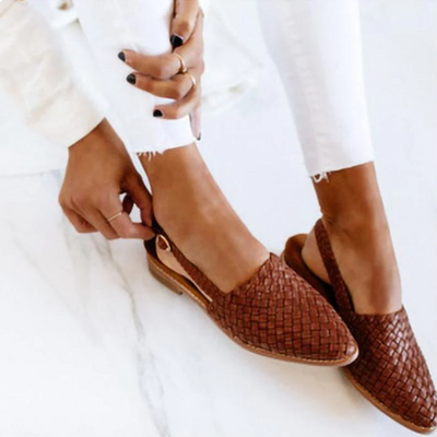 Verena | Gevlochten dames slingback-ballerina's voor het voorjaar