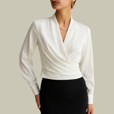 Verena | Elegante dames wikkelblouse van satijn