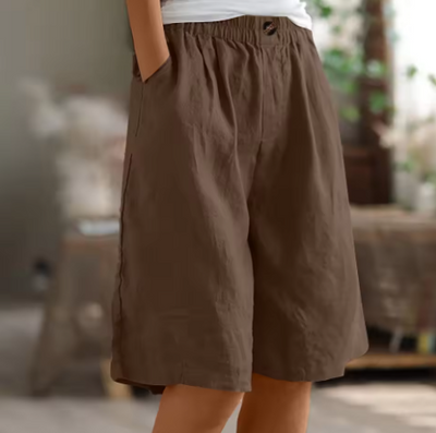 Edith | Wijde dames casual short met zakken