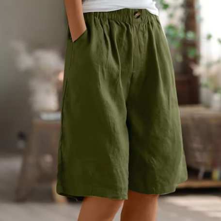 Edith | Wijde dames casual short met zakken