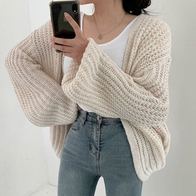 Carmen | Casual grofgebreid damesvest met open voorkant