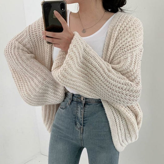 Carmen | Casual grofgebreid damesvest met open voorkant
