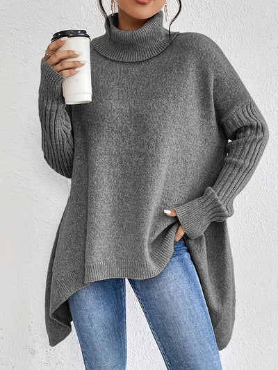 Gudrun | Behaaglijke oversized dames wintertrui met hoge kraag