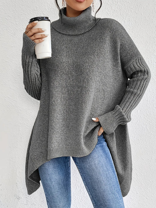 Gudrun | Behaaglijke oversized dames wintertrui met hoge kraag
