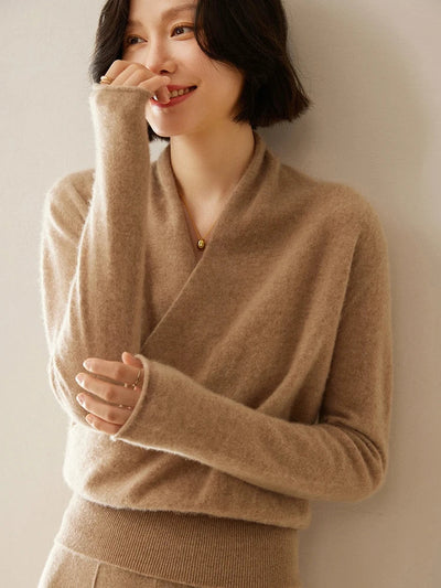 Laura | Elegante dames wikkeltrui met overslagontwerp