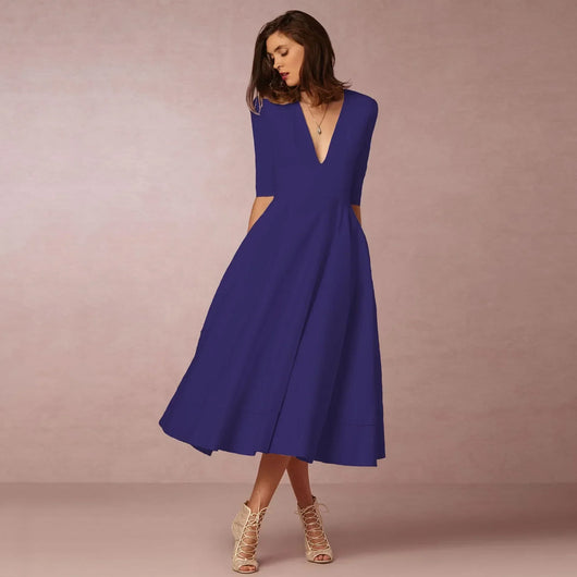 Bettina | Elegante vloeiende dames midijurk